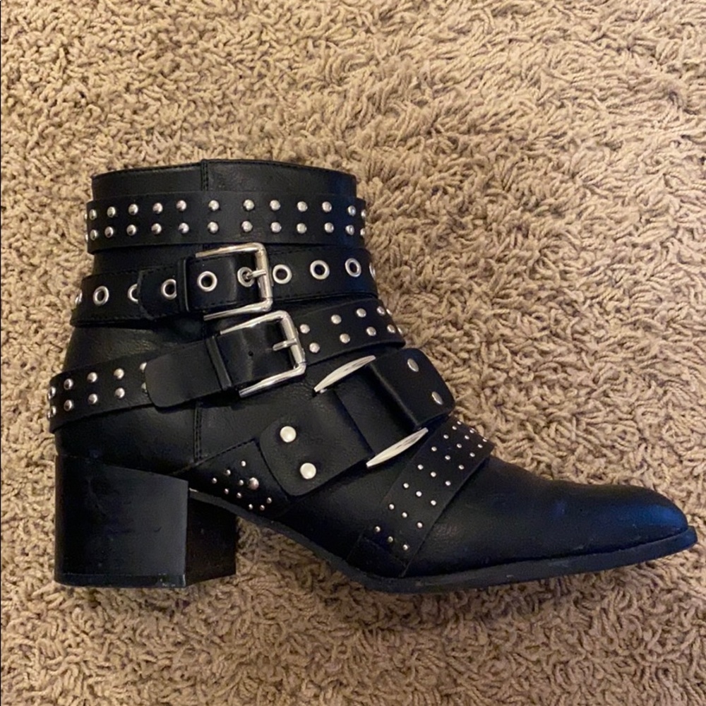 Black studded boots Fergalicious brand size 10